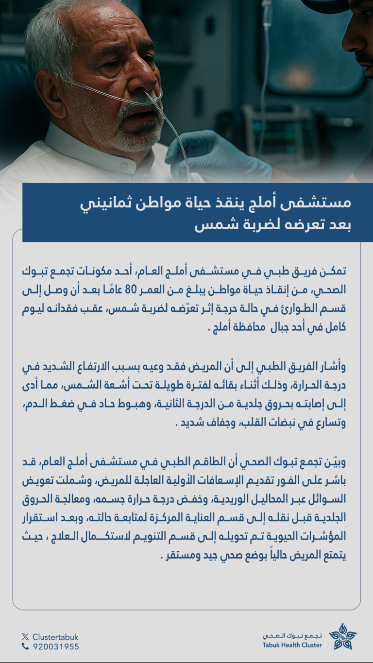 إنقاذ مواطن يبلغ 80 عامًا